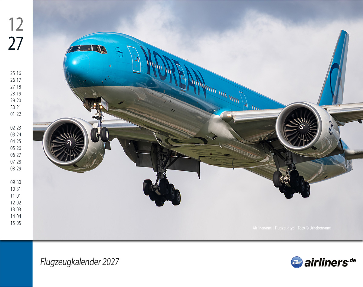 Flugzeugkalender 2027 - airliners.de Flugzeugkalender 2027 - airliners.de