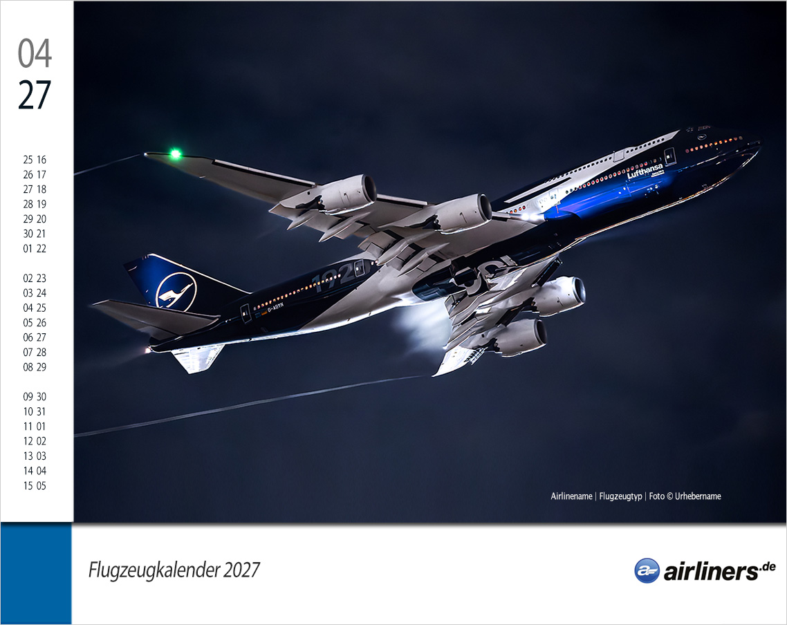 Flugzeugkalender 2027 - airliners.de