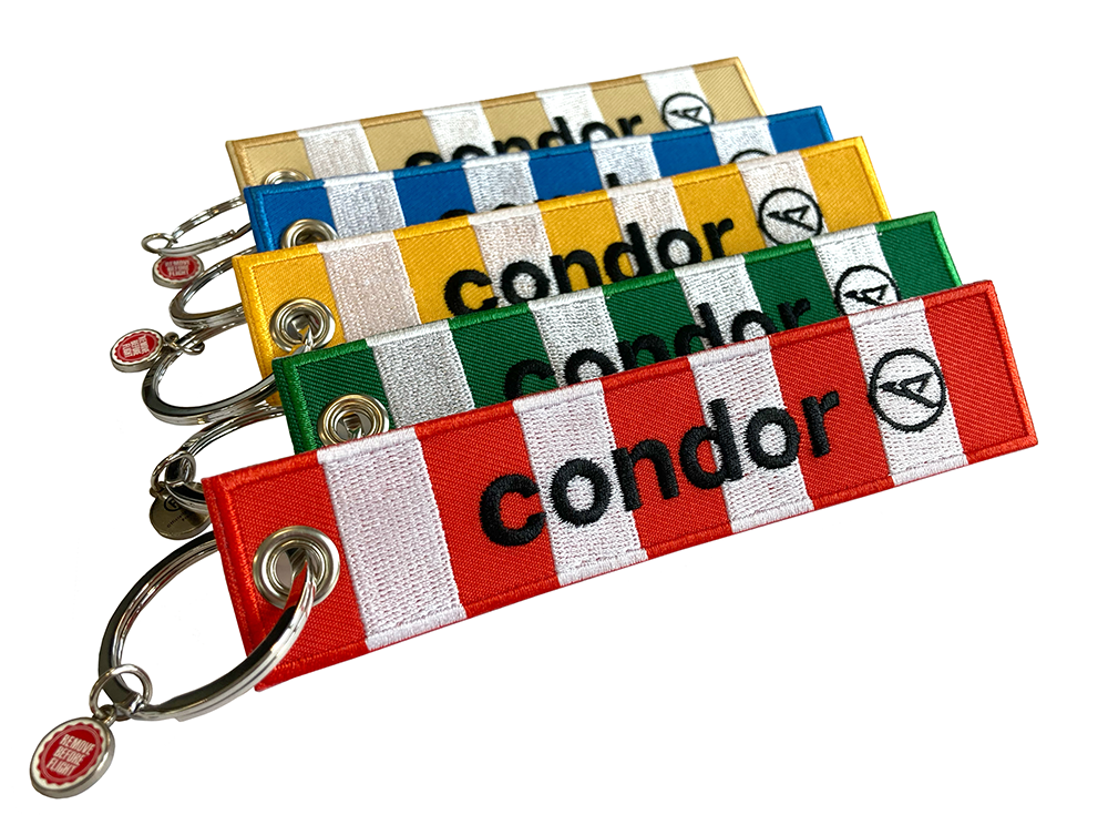 Titelbild-Vorderseite_WEB "Condor" - Schlüsselanhänger - Remove Before Flight - 5er-Set