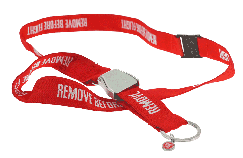 RBF701-Offen Schlüsselband mit "Seatbelt"-Schnalle - Remove Before Flight