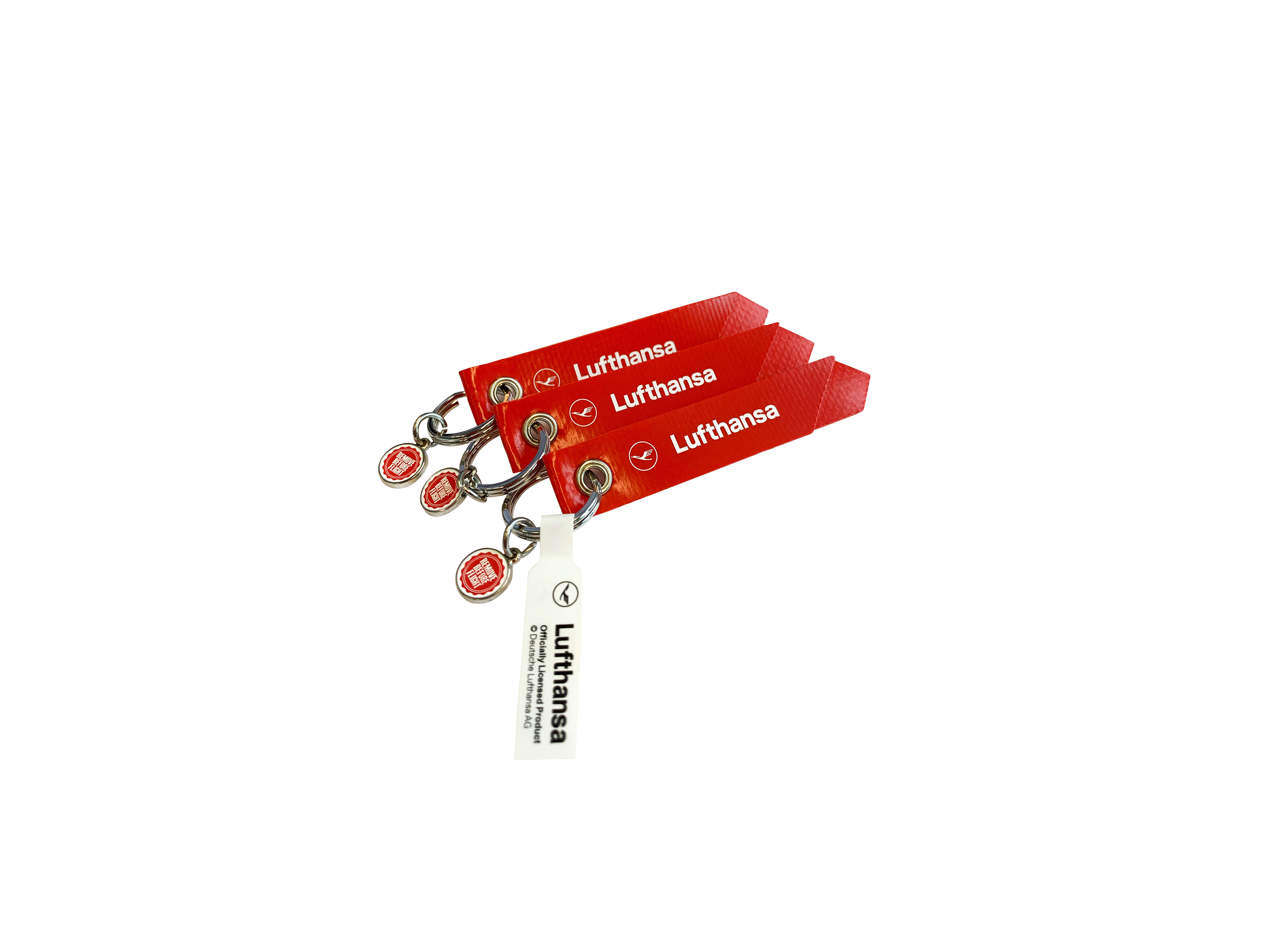 "Lufthansa" - Remove Before Flight Anhänger - Originalmaterial - Mini-Format - 3er-Set