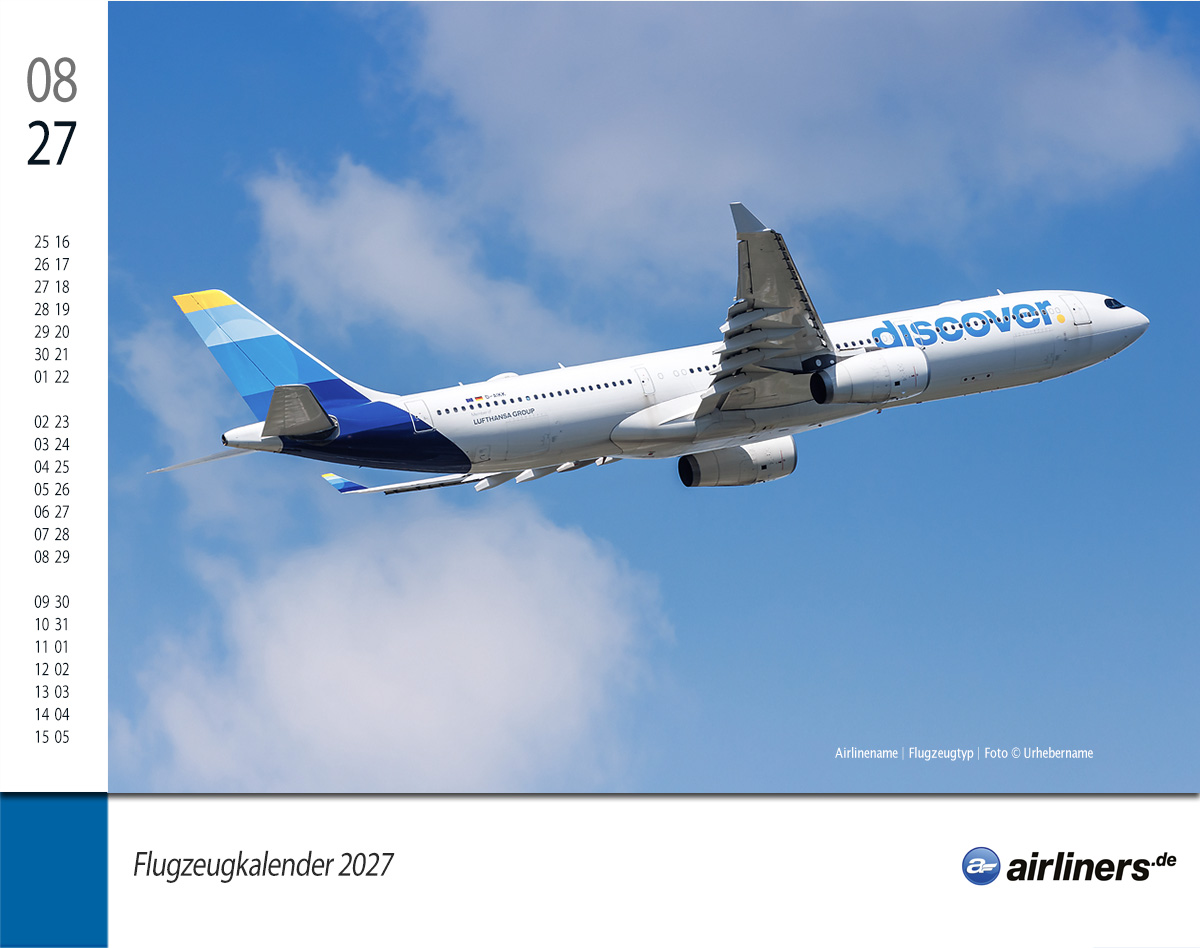 Flugzeugkalender 2027 - airliners.de