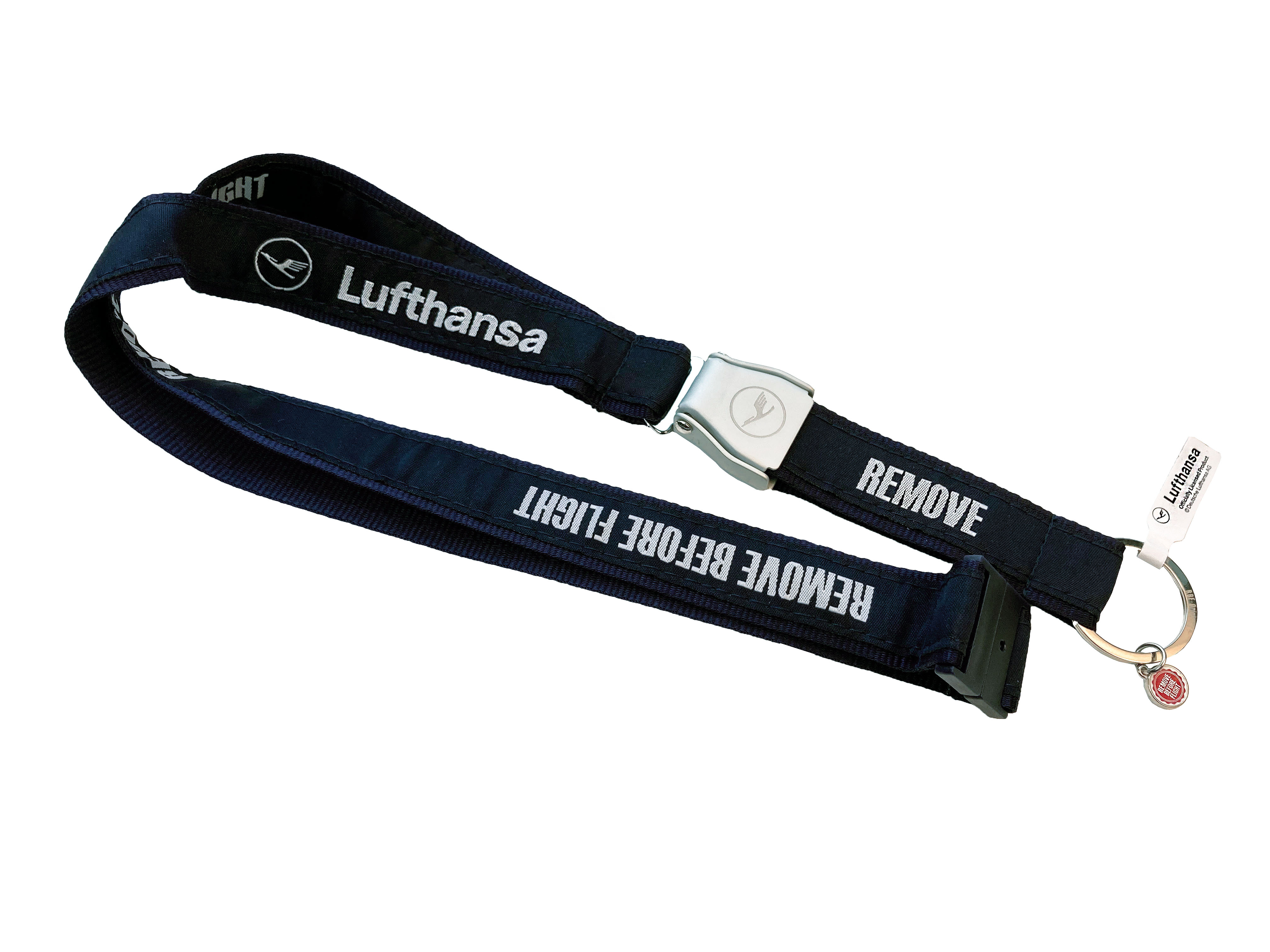 RBF701_LH_01 "Lufthansa" - Schlüsselband mit "Seatbelt"-Schnalle - Remove Before Flight