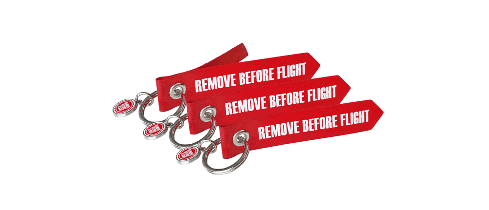 RBF012_MINI 3 Anhänger - Originalmaterial - Remove Before Flight - Mini-Format