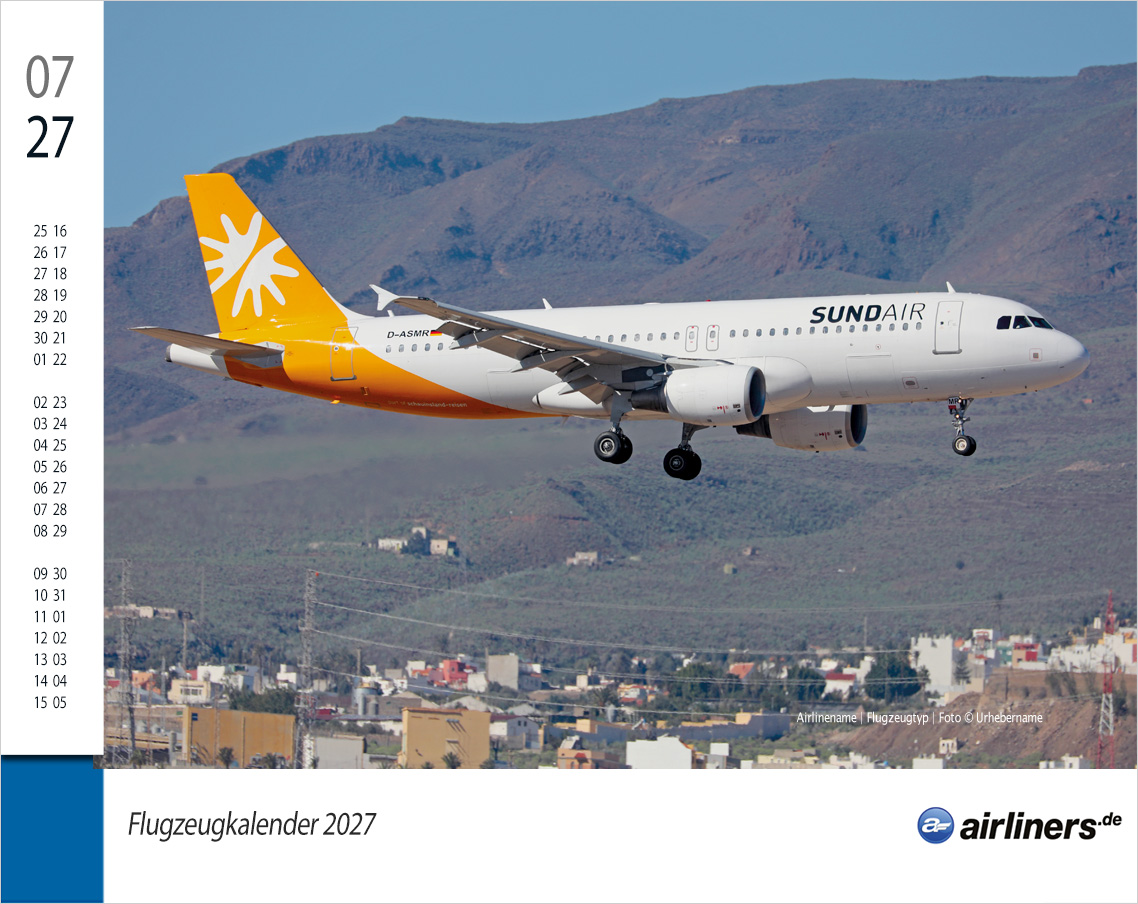 Flugzeugkalender 2027 - airliners.de Flugzeugkalender 2027 - airliners.de