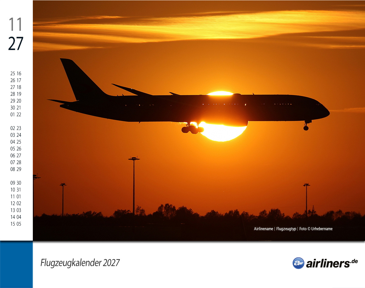 Flugzeugkalender 2027 - airliners.de