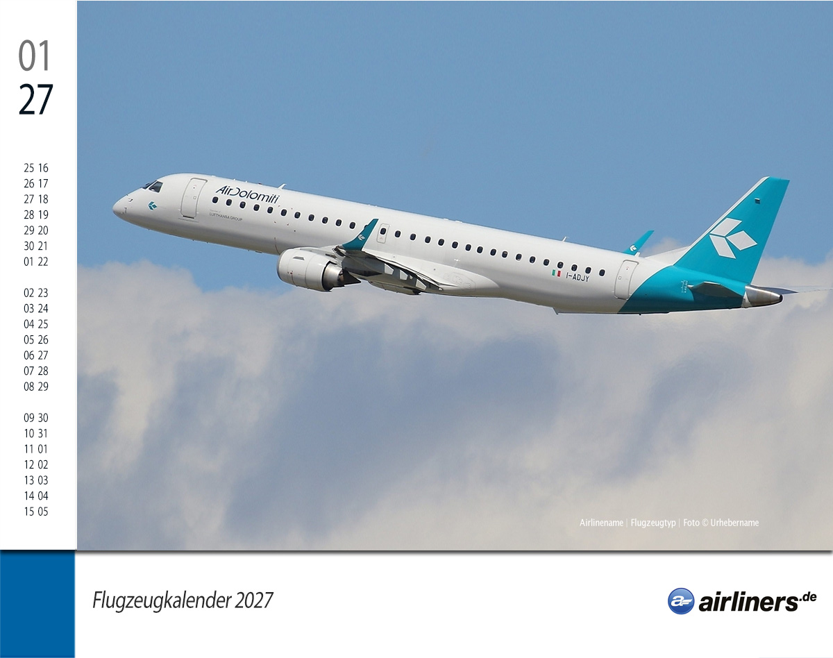 Flugzeugkalender 2027 - airliners.de Flugzeugkalender 2027 - airliners.de
